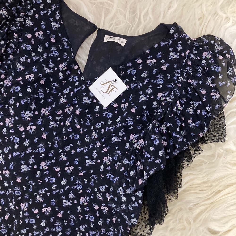LOVESHACKFANCY Silk Floral Print Blouse - Picture 5 of 8